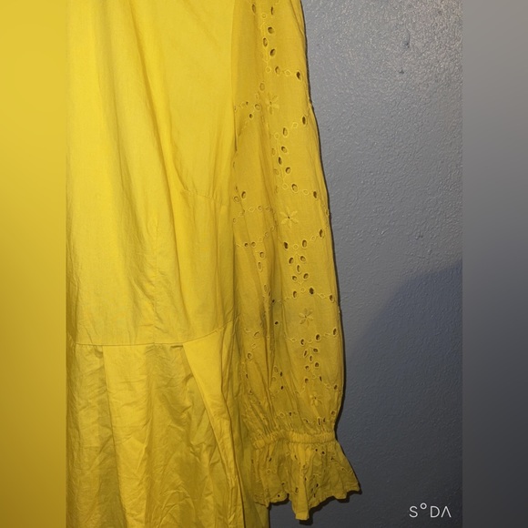 Who what wear yellow dress size X-Large leave has handmade flower not new long. - Picture 11 of 12